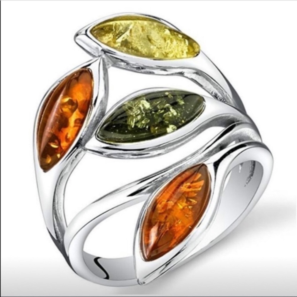 Amber 🍂 silver ring - Picture 6 of 8
